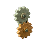 Interlocking clay gears